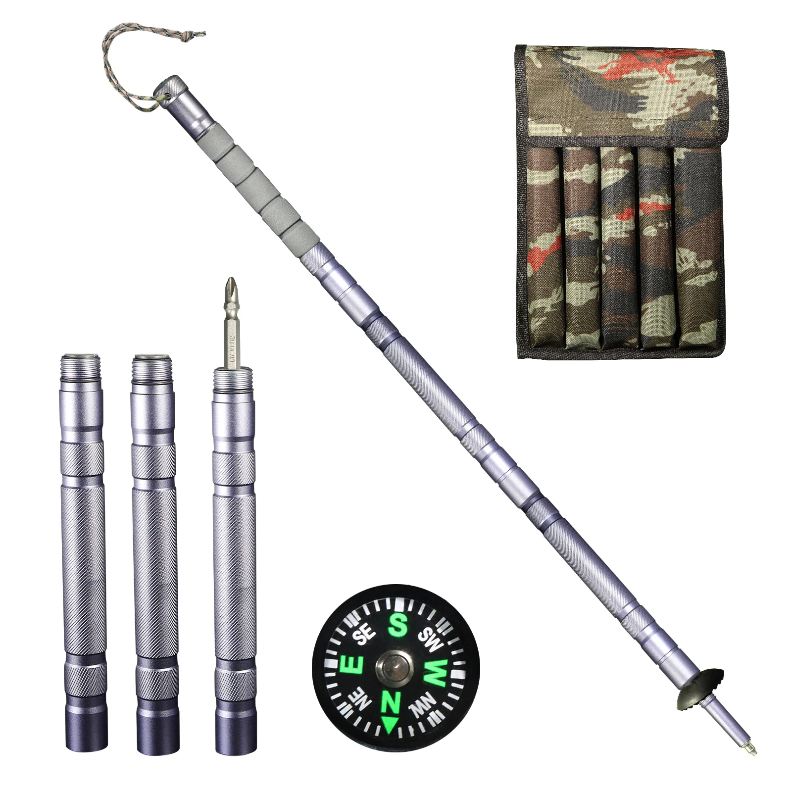 Bâton de randonnée multifoncti - Folding Walking Sticks Hiking Adjustable avis et prix