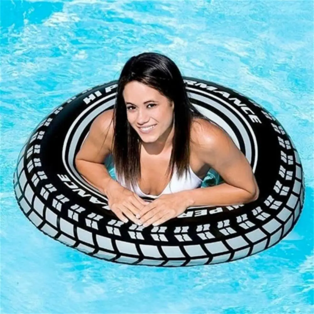 Adults Swimming Ring Tyre Shaped Strong Buoyancy Inflatable Soft Summer Pool Floating Water Play Toy Summer Outdoor Supplies