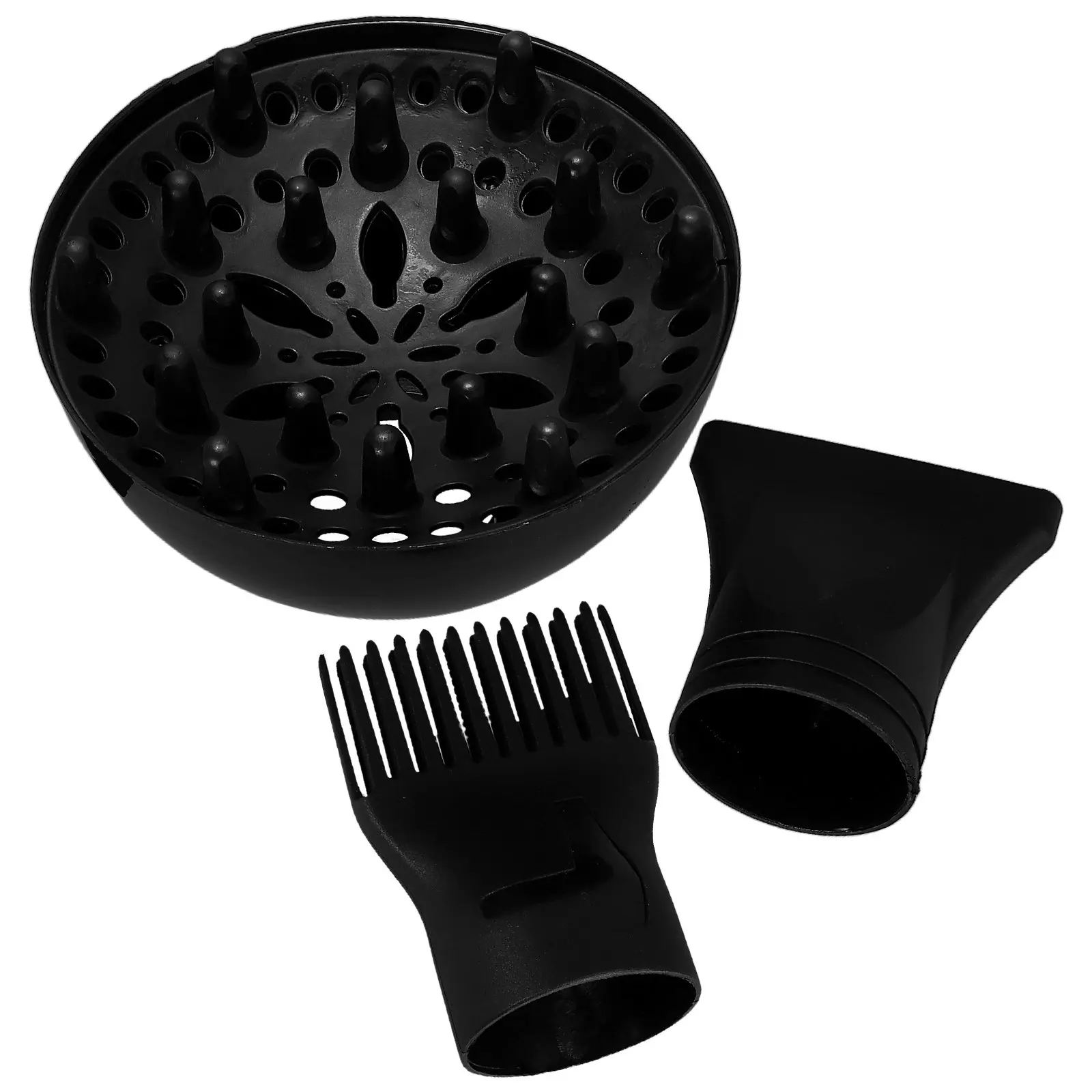 1Set Hair Dryer Nozzle Set Universal Diffuser Concentrator and Comb Attachments Multi Function Hair Styling Tool for Home