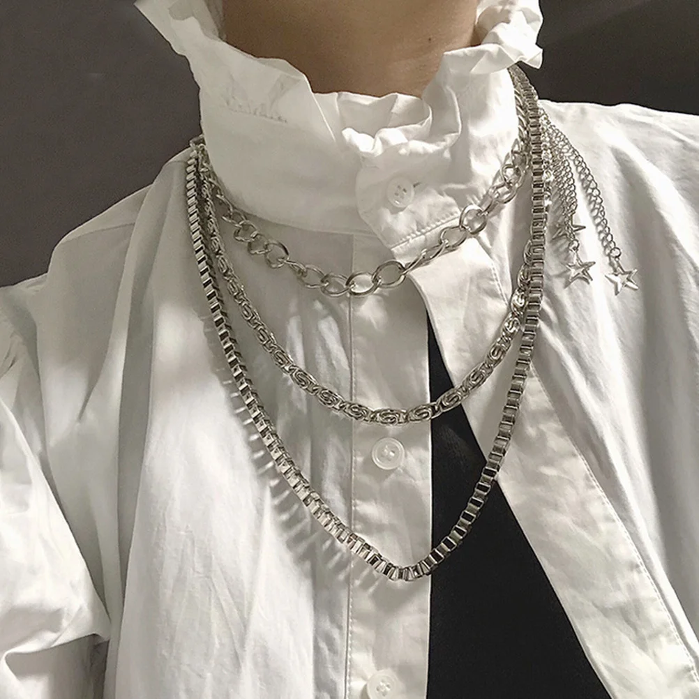 

1 pc Waist Fashionable Decoration Chain Multi-Layer Pants Chain Silver Hip-Hop Punk Belt Trendy Skirt Jeans Decoration