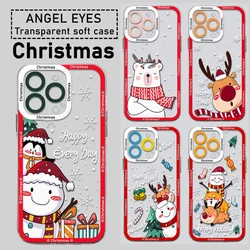 Christmas Reindeer Snowman Clear Case For Samsung A73 A72 A71 A55 A52 A51 A50 A35 A33 A32 A31 A30 A24 A23 A22 A13 A12 5G Cover