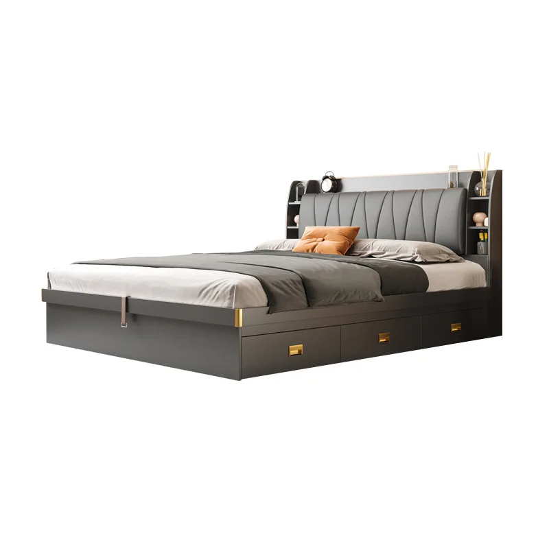 

Air pressure box storage bed small apartment panel storage
