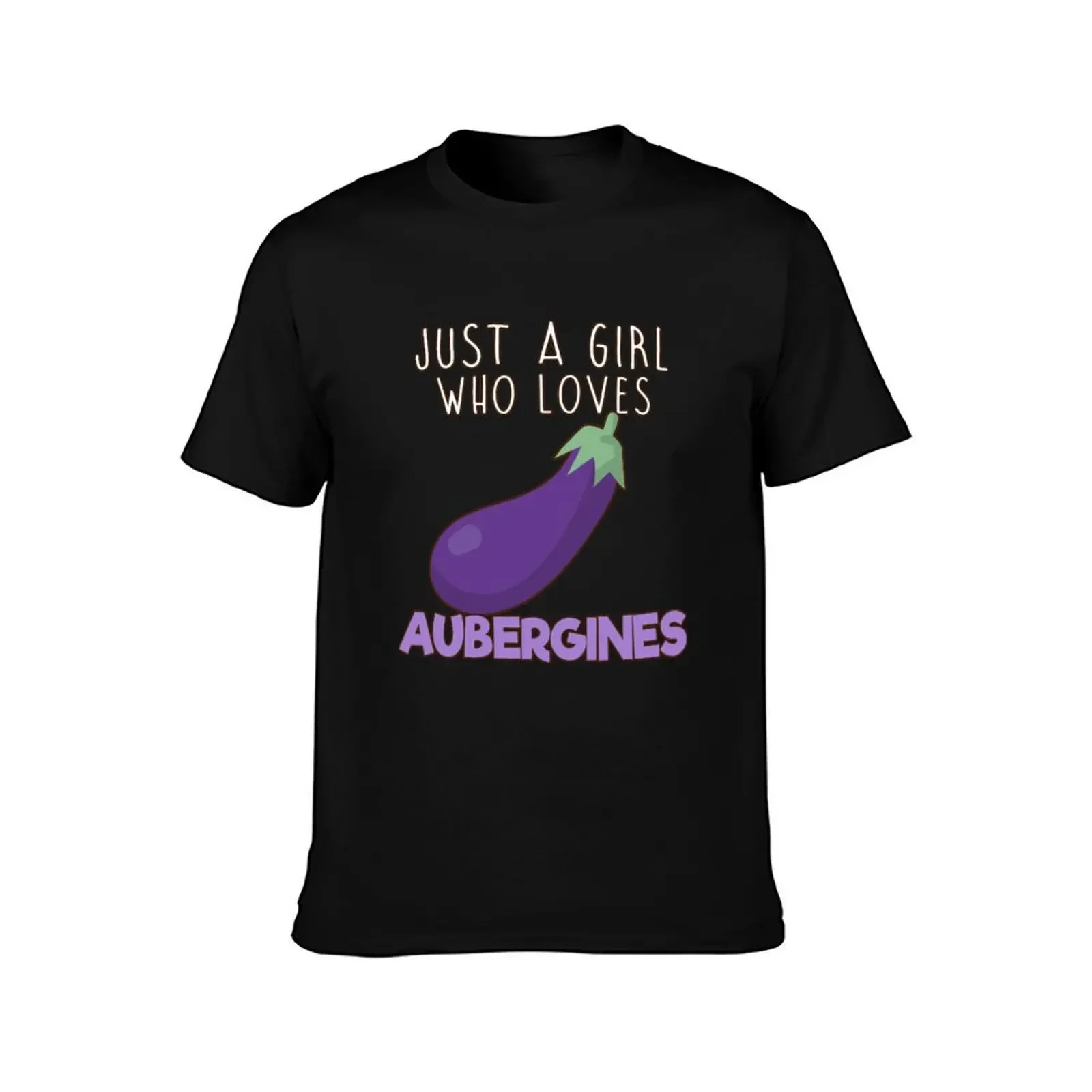 Just A Girl Who Loves Aubergines. T-Shirt luxury designer funny shirt cotton anime clothes plain black t shirts men