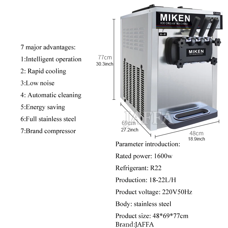 Commercial Table Top Good Quality Stainless Steel Yogurt Three Flavors Soft Serve Ice Cream Machine