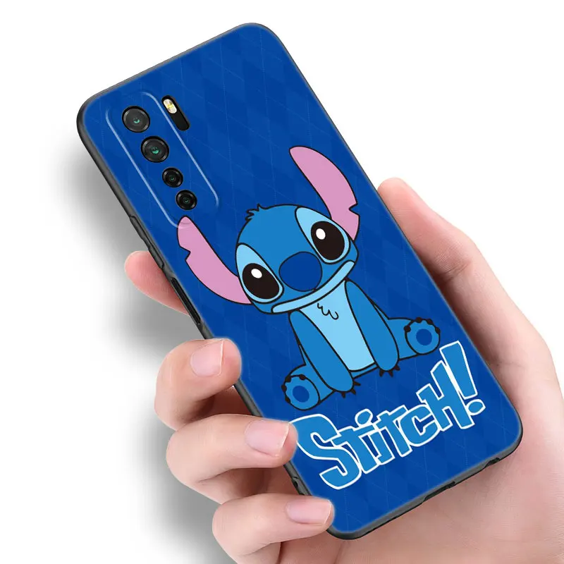 Cartoon Disney Stitchs Black Phone Case For Huawei Nova 11 12 Ultra 9 10 SE Pro 11E 11i 12i Y70 Plus Y60 Y61 Y71 Y72 Y90 Y91