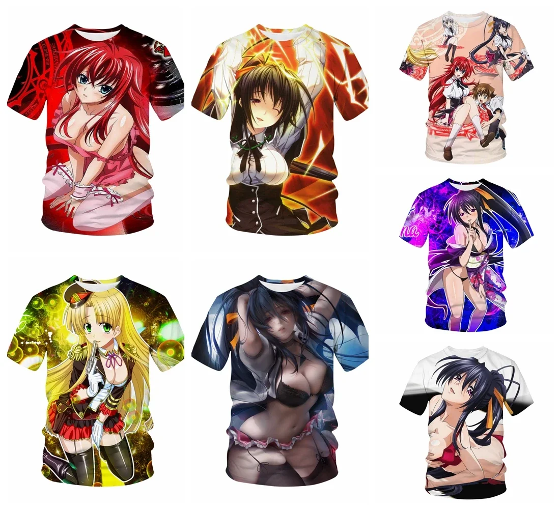 Anime High School DxD 3D Print T-Shirt Sexy Girl Streetwear Men Women Fashion Oversized T Shirt Tees Tops Male Clothing T251