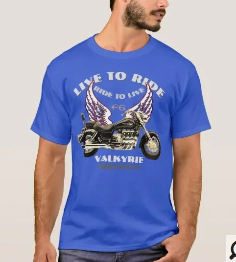 Live To Ride, Ride To Live. F6 Valkyrie Heavy Motorcycle T-Shirt 100% Cotton O-Neck Short Sleeve Summer Casual Mens T-shirt