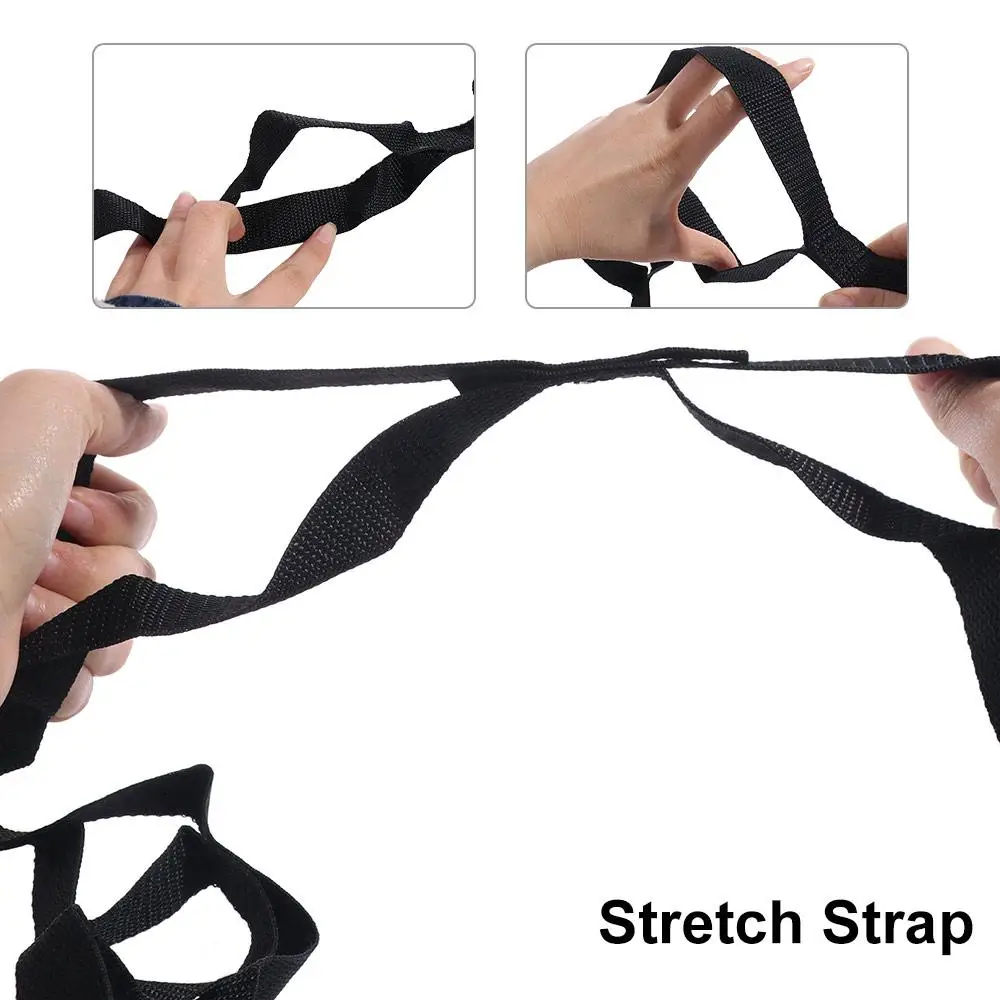 Adjustable Yoga Stretch Band Breathable 10 Loops Non-Elastic Stretch Straps Comfortable Multi-Section