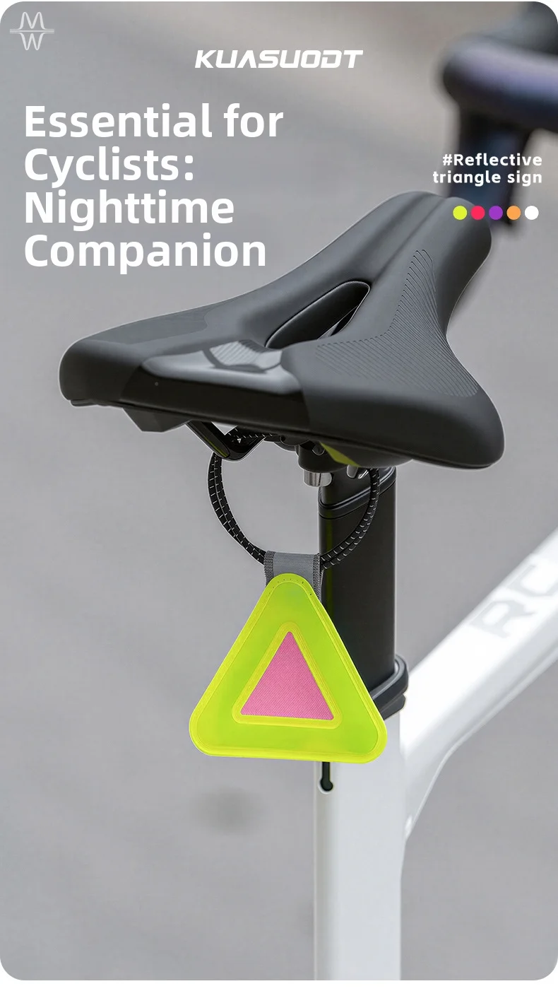 Triangle Bike Saddle Reflective Hanging Pendant High Visibility Night Safety Warning Reflector For Road MTB Cycling Accessories