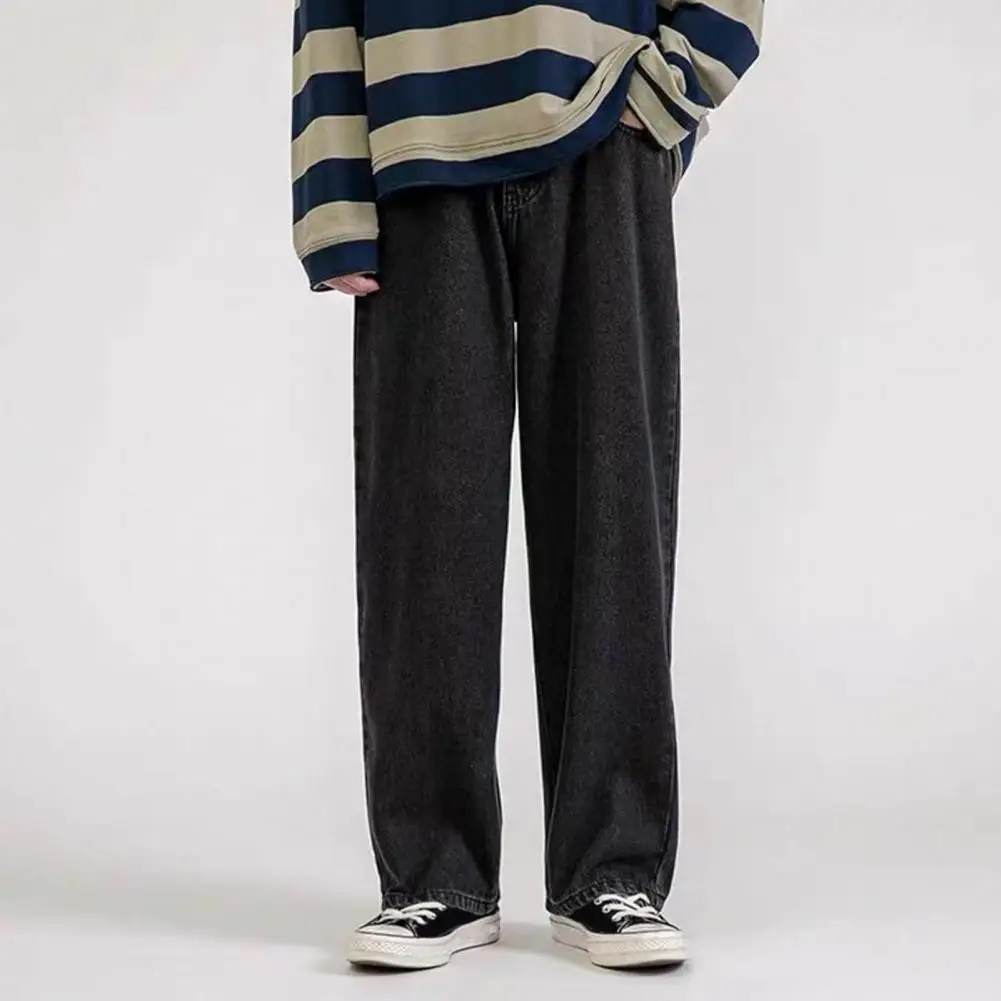 Jean Baggy Streetwear pour Homme, Pantalon Droit à Jambes Larges, Mode Coréenne, Noir, Bleu Clair, Nouvelle Collection Printemps