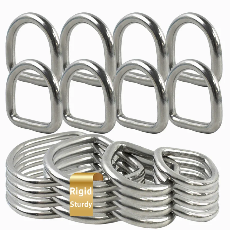 

5Pcs 304 Stainless Steel D Ring Buckles for Keychain Pet Collar Loops Clasp Strap-on Connect Carabiner Clips DIY Bag Accessories