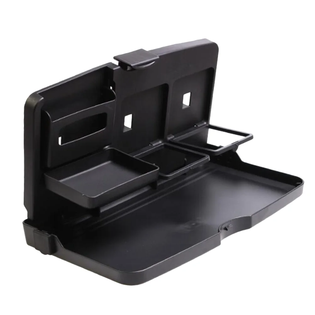 

1Pc Auto Folding Dining Table Multifunctional Car Chair Back Catering Tray Beverage Can Bottle Holder Storage Rack(Black)