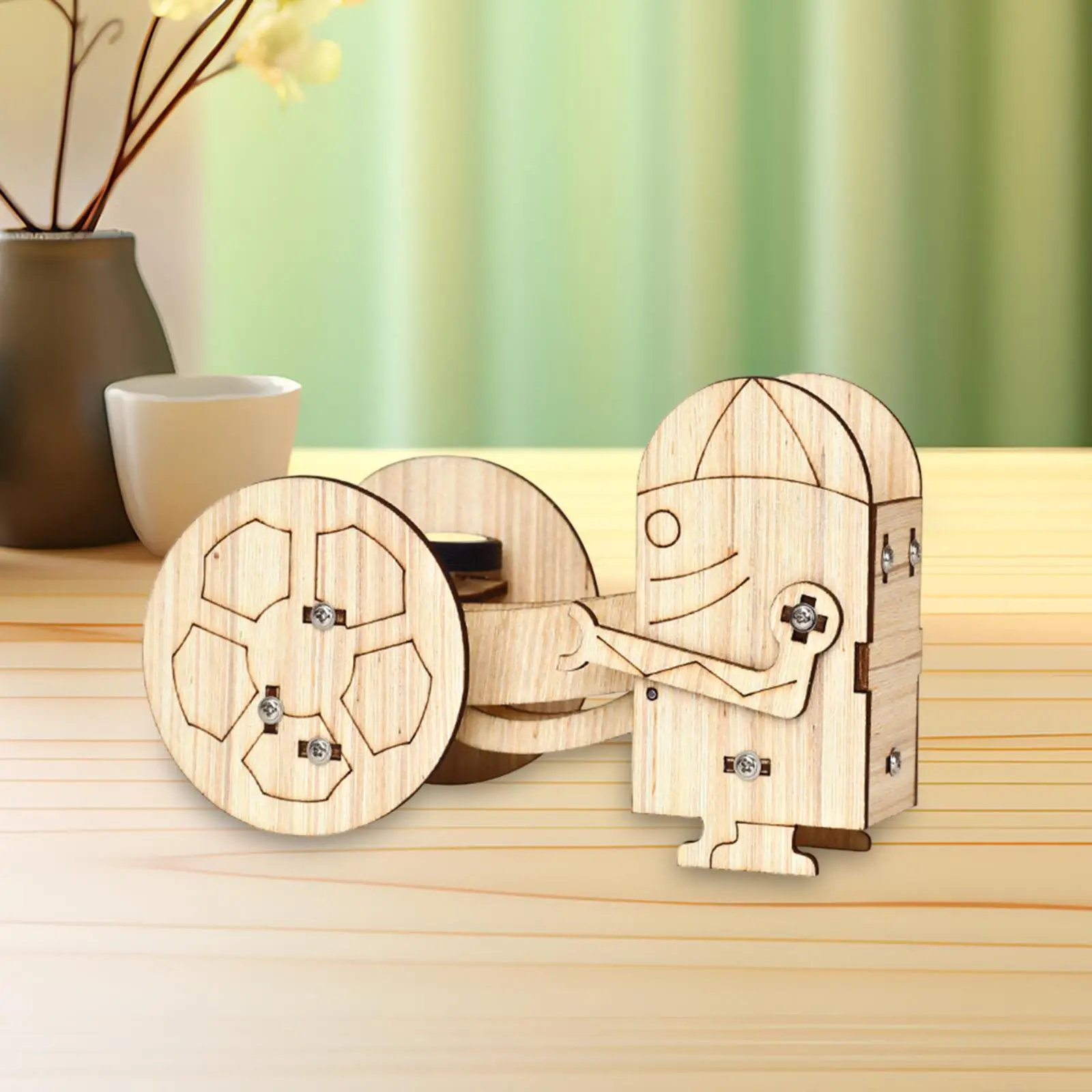 DIY Ball Launching Robot Kits Wooden Interactive Activity Handmade Science Toy