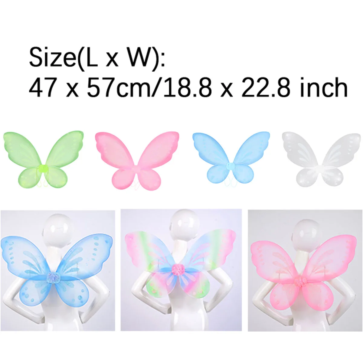 Fairy Elf Princess Angel Wings with Satin Bowknot Women Girls Halloween Party Cosplay Costumes Butterfly Wings Photography Props