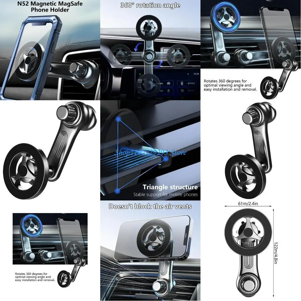 

Y2GD Круглое крепление для мобильного телефона для вентиляционного отверстия автомобиля, сильная магнитная ручка, конструкция с