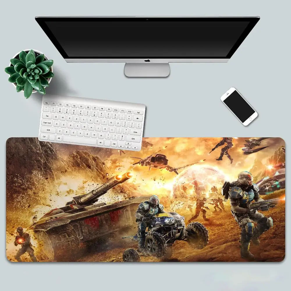 Fashion First-person shooter PlanetSide 2 Mouse Pad Non-Slip Rubber Edge locking mousepads keyboard kawaii Game play mats for no