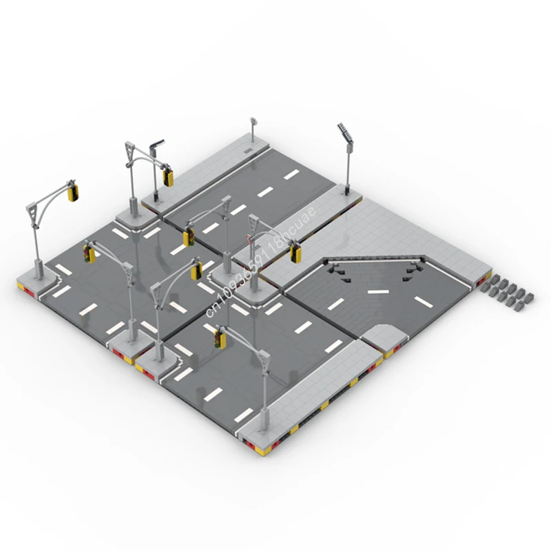 

1221 шт. MOC MILS дорожные тарелки набор городских моделей строительные блоки детские игрушки образовательный кирпич собрать рождественские подарки