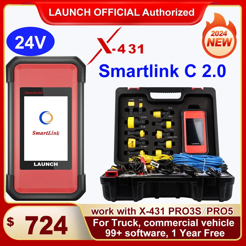 Launch X431 SmartLink C 2.0 Heavy Duty Truck Module New HD3 Diagnostic Truck Machinery Commercial Vehicles for X431 PRO3 PRO5