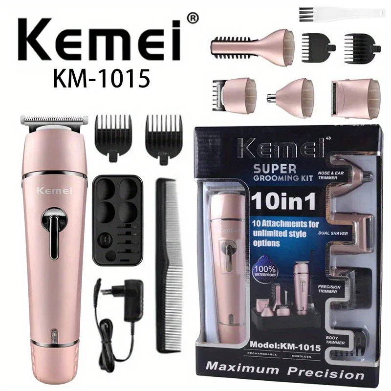 kemei KM-1015 Factory Outlet 4 in 1 Rechargeable Men's Grooming Set Shaver Electric Hair Trimmer Electric Hair Clipper