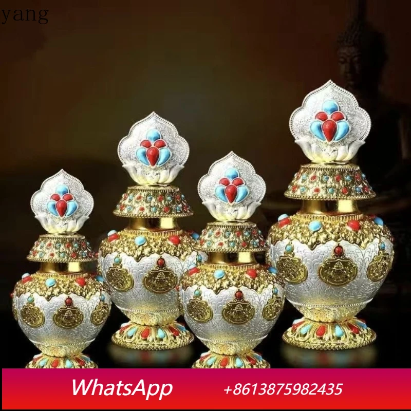 

LMM God of Wealth Mani Bottle Eight Auspicious Ornament, Metal Material