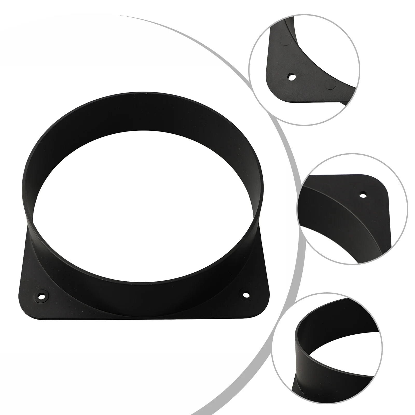 150mm 5.9in Diameter Square Flange Connector Indoor Ventilation ABS Material Air Inlet Air Outlet Optimal Size