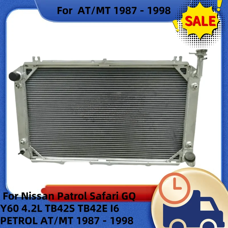 Алюминиевый радиатор для Nissan Patrol Safari GQ Y60 4.2L TB42S TB42E I6 PETROL AT/MT 1987-1998 гг. (87 88 89 90 91 92 93 94 95 96 97)