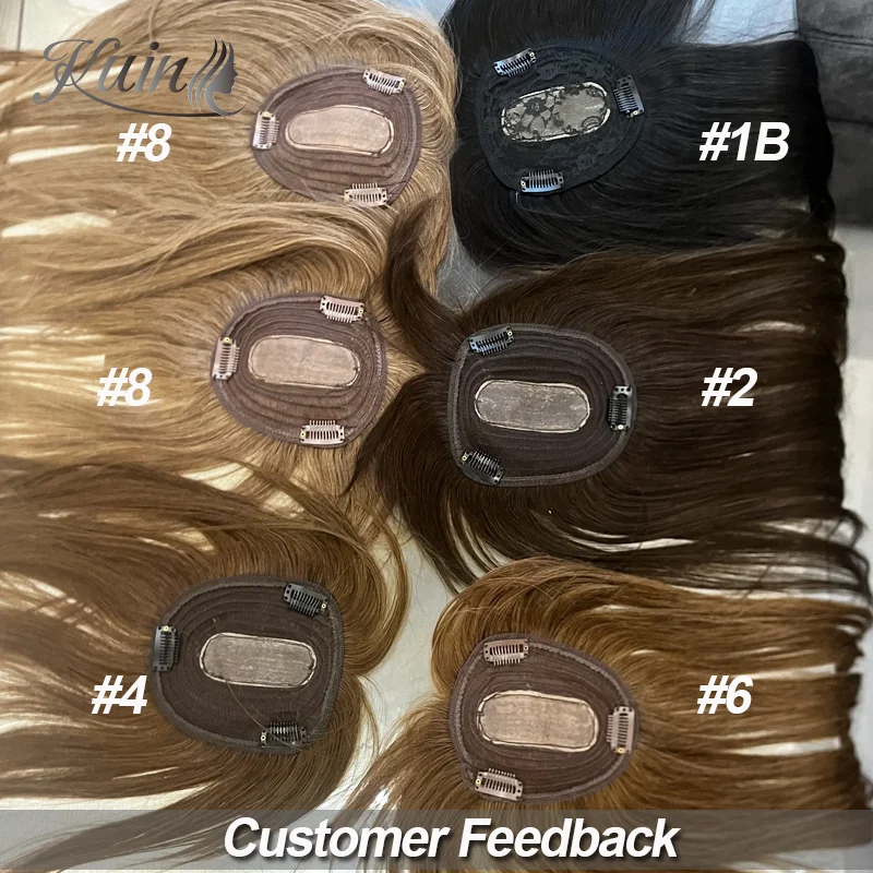 Base superior de seda feminina topper 12x13cm toppers para mulheres clipes em peruca 100% cabelo humano perucas superiores peça topper com clipes no cabelo