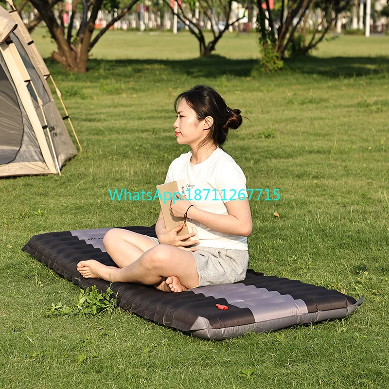 Portable lunch break folding air mattress, thick and anti-slip inflatable mattress for outdoor camping