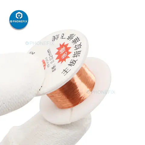 절연 자석 점퍼 와이어 0.01mm 0.02mm 구리 납땜 링크 와이어 아이폰 마더 보드 PCB 용접 로직 보드 수리 도구