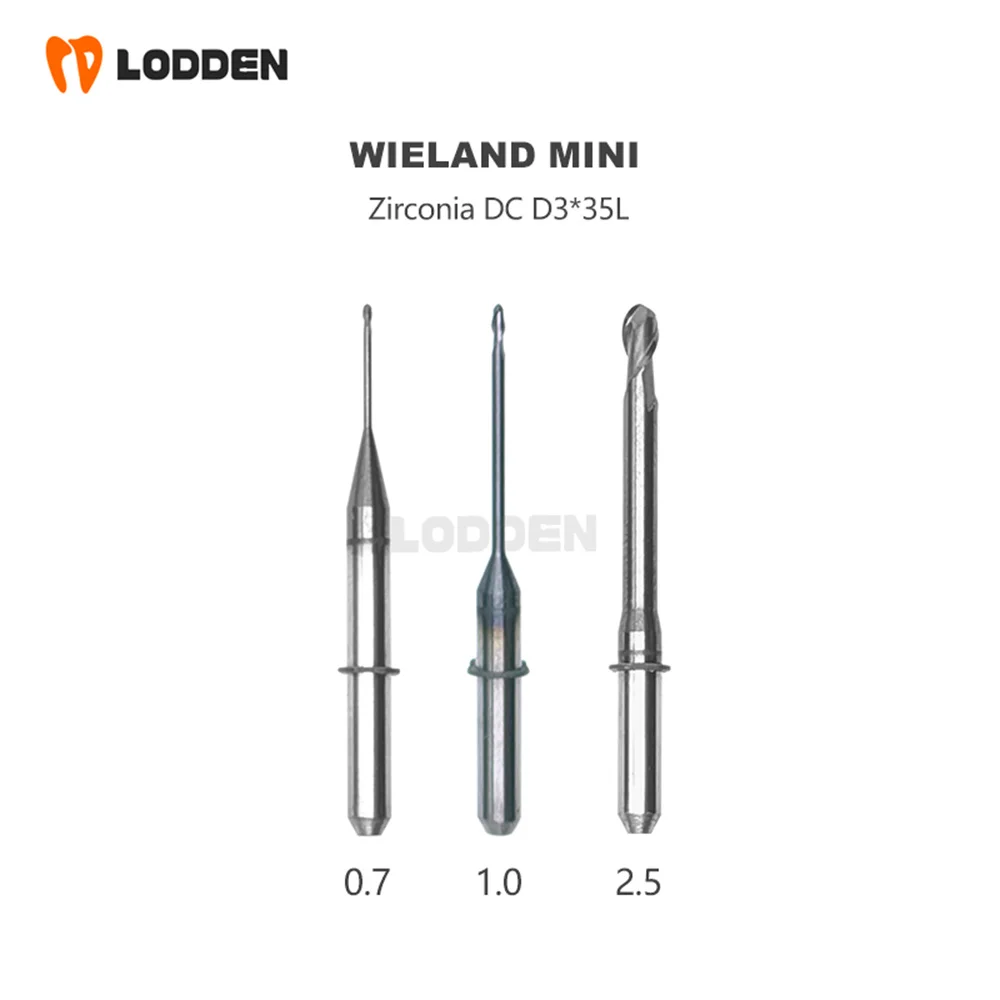 Wieland Zenotec Select /Mini Milling Bur Grinding Zirconia/PMMA D3 Shank DC/NC Coating 0.7/1.0/2.5mm Dental Milling Cutter Tool