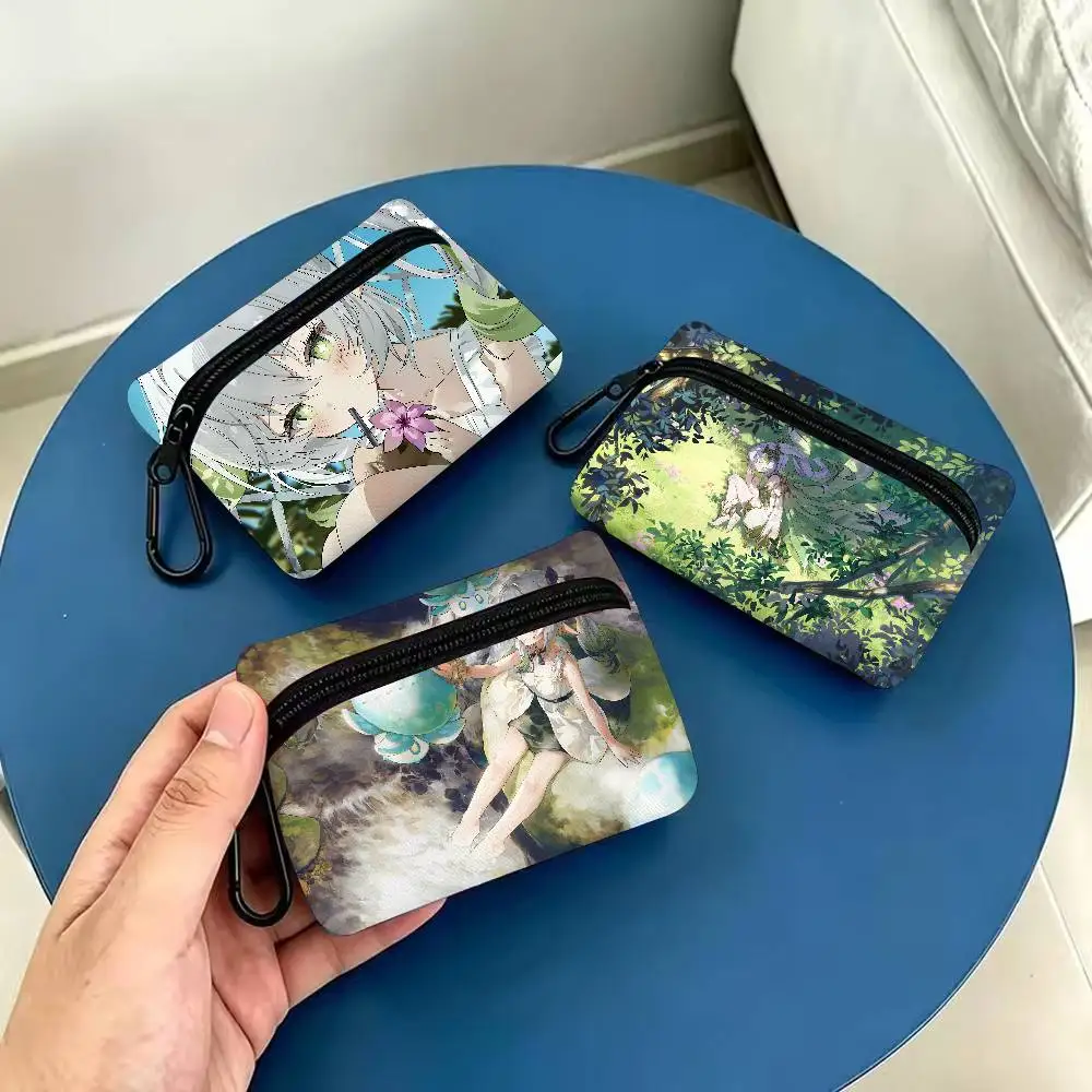 Kawaii Girl Nahida Genshin Impact Game Waterproof Oxford Cloth Zipper Wallet Portable Hanging Small Coin Purse Travel Outings