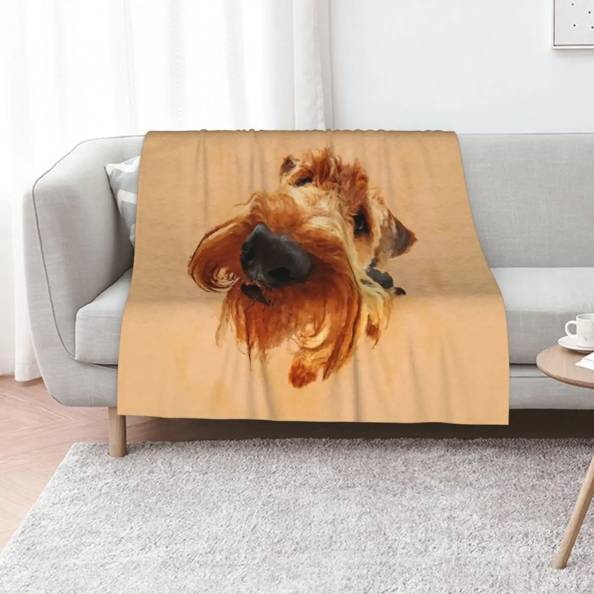 Funny Airedale Terrier Digital Art Throw Blanket Designers Weighted Cute wednesday Personalized Gift warm for winter Blankets