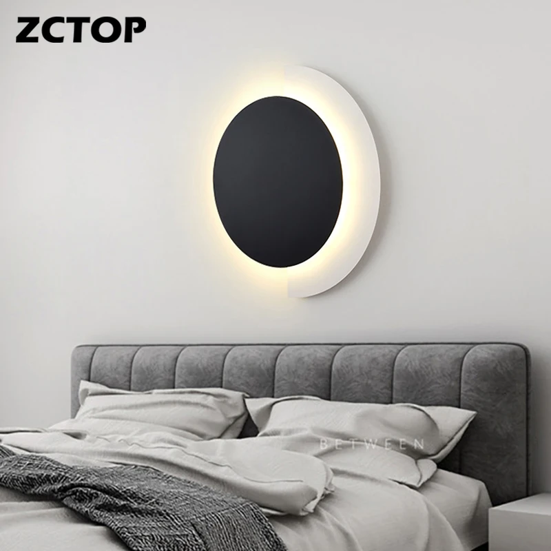 Imagem -06 - Led Wall Sconce Home Round Lâmpada de Parede para Sala Interior Luz de Parede Quarto Lâmpadas de Cabeceira Corredor Iluminação 90120v