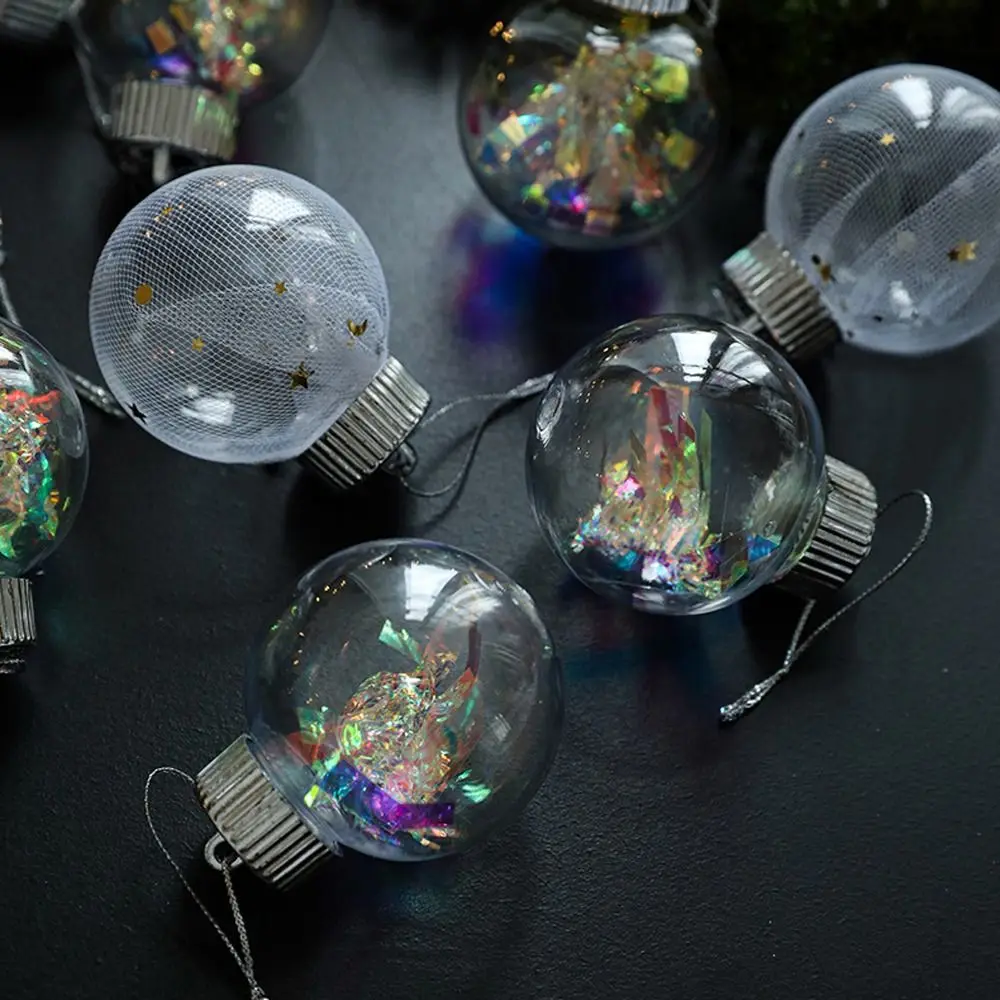 6 سنتيمتر/3.5 سنتيمتر كرات عيد الميلاد شفافة DIY بها بنفسك أنيقة عيد الميلاد كرات معلقة البلاستيك شجرة عيد الميلاد المعلقات ديكور المنزل عيد الميلاد
