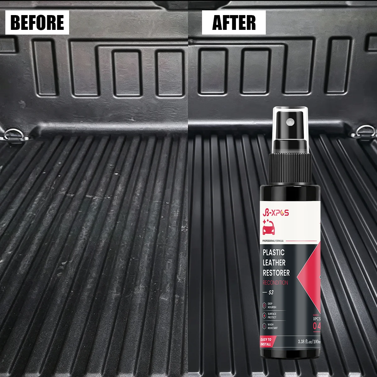 Auto Plastic Restorer Spray, Anti‑Aging Repair Faded Rubber & Plastic Surfaces YT0104