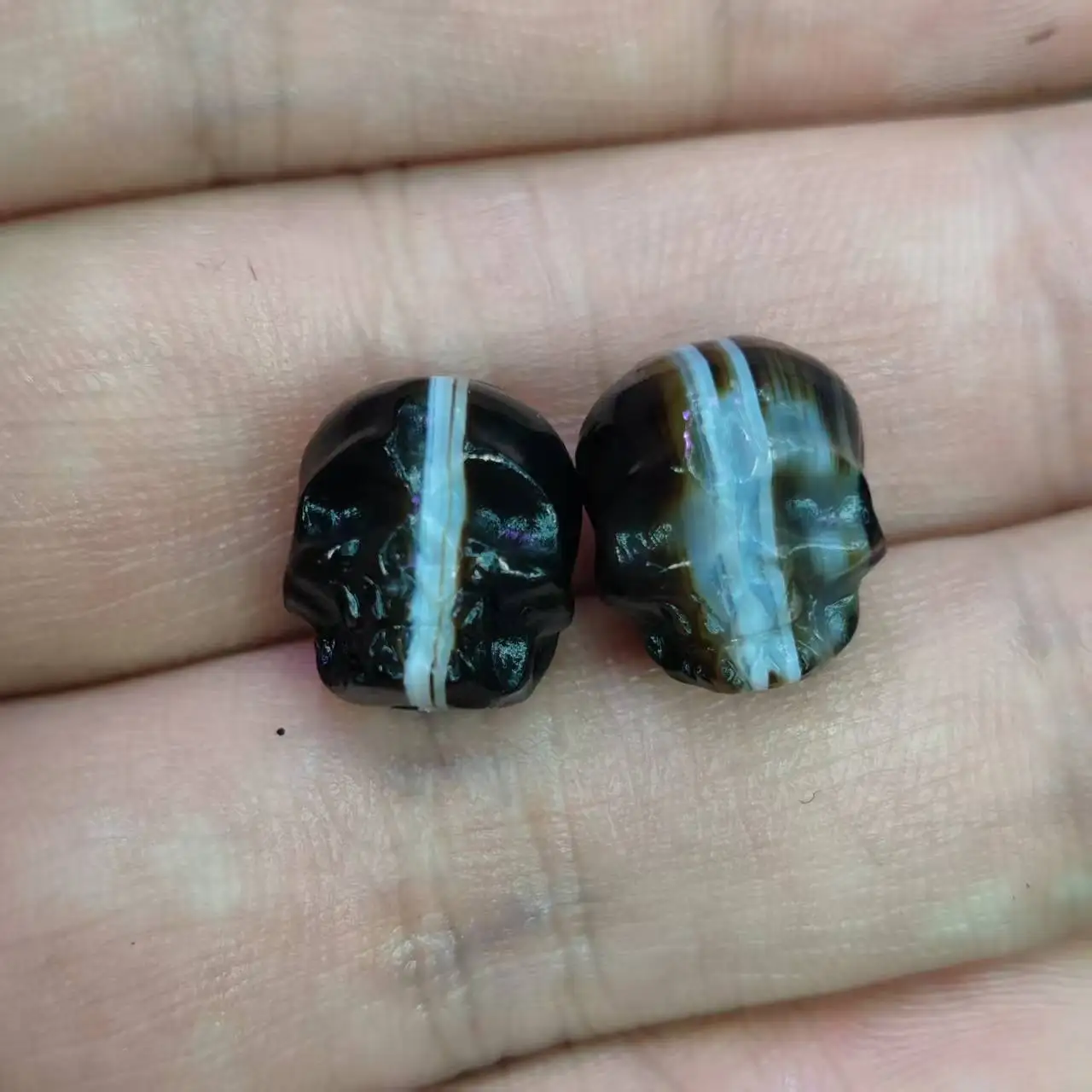 1 Pcs Natural same material wrapped agate carving corpse camel forest skull Tianzhu necklace pendant bracelet DIY accessory Dzi