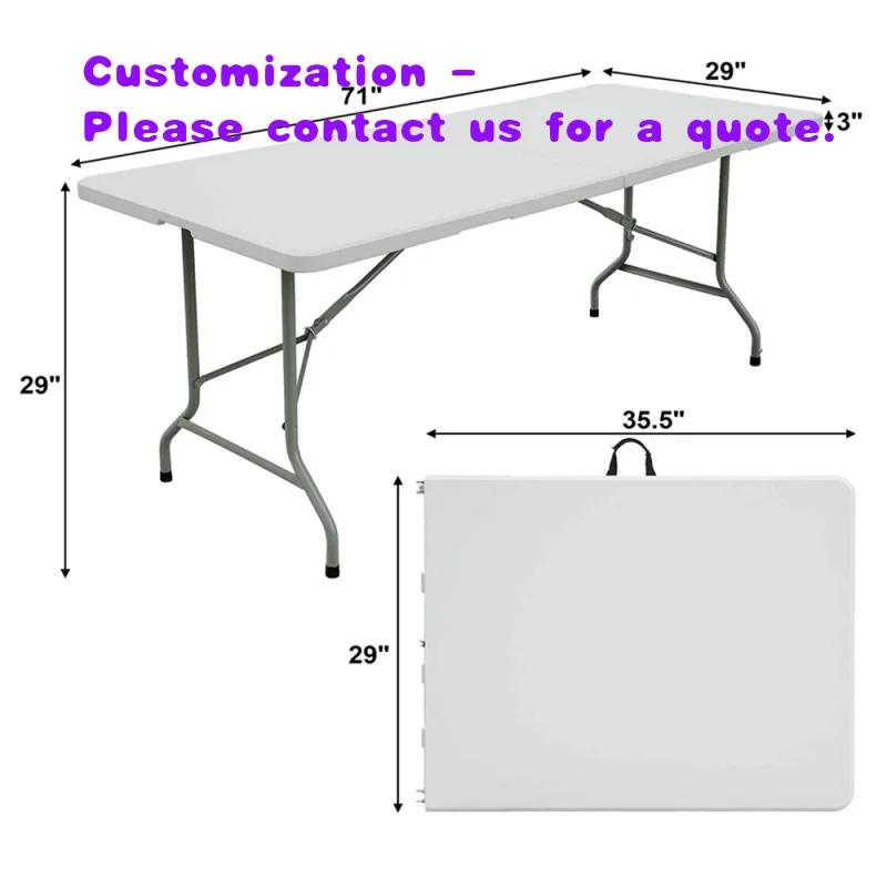 

custom.Modern 40HQ 730 Pcs Dining Table and Chair Set with HDPE Panel Steel Frame Foldable Design White 20kg Outdoor Furniture
