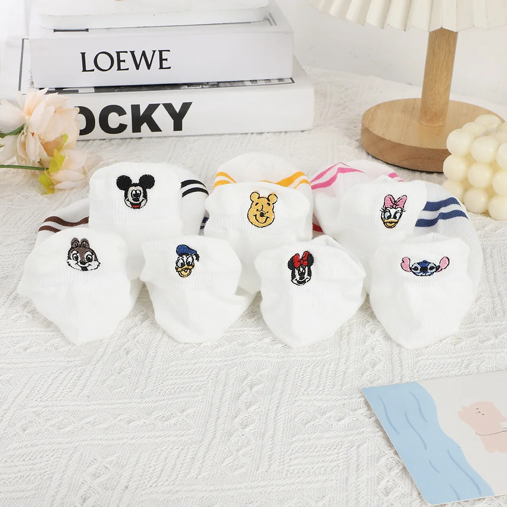 ถุงเท้าข้อสั้นลายการ์ตูนดิสนีย์ มิกกี้เมาส์ 7 คู่/ชุด ถุงเท้าผู้หญิงลายโดนัลด์ ผ้าฝ้าย ใส่ได้ทุกฤดู ถุงเท้าข้อสั้นสำหรับผู้หญิง