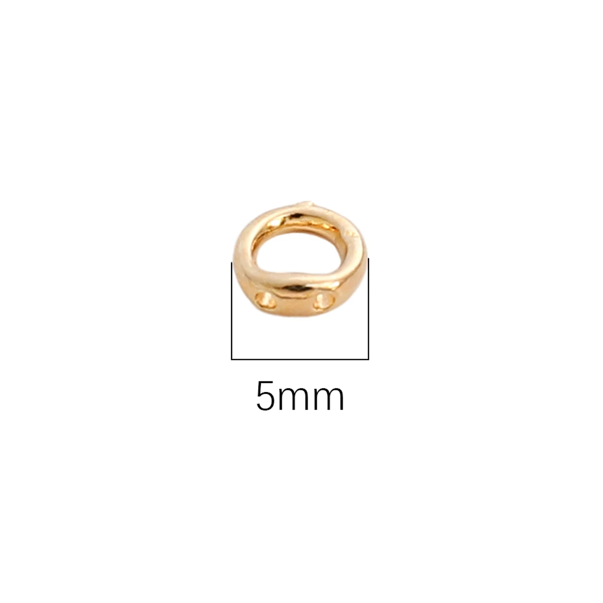 1pc 5mm Gold/Platinum Color Plated Brass Double Hole Closed Ring Ends Connector Rings For Jewelry Making DIY Necklaces Accessory