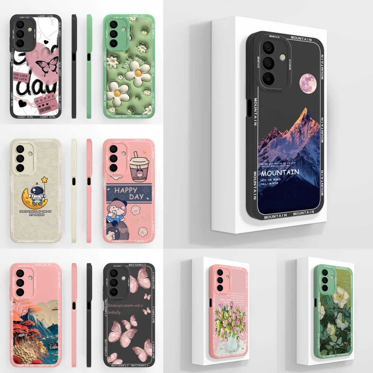 

For Samsung Galaxy A17 A16 A15 A14 Cases Brilliant Flower Butterfly Camera Protection Bumper For Samsung A16 samsung a15 Capa