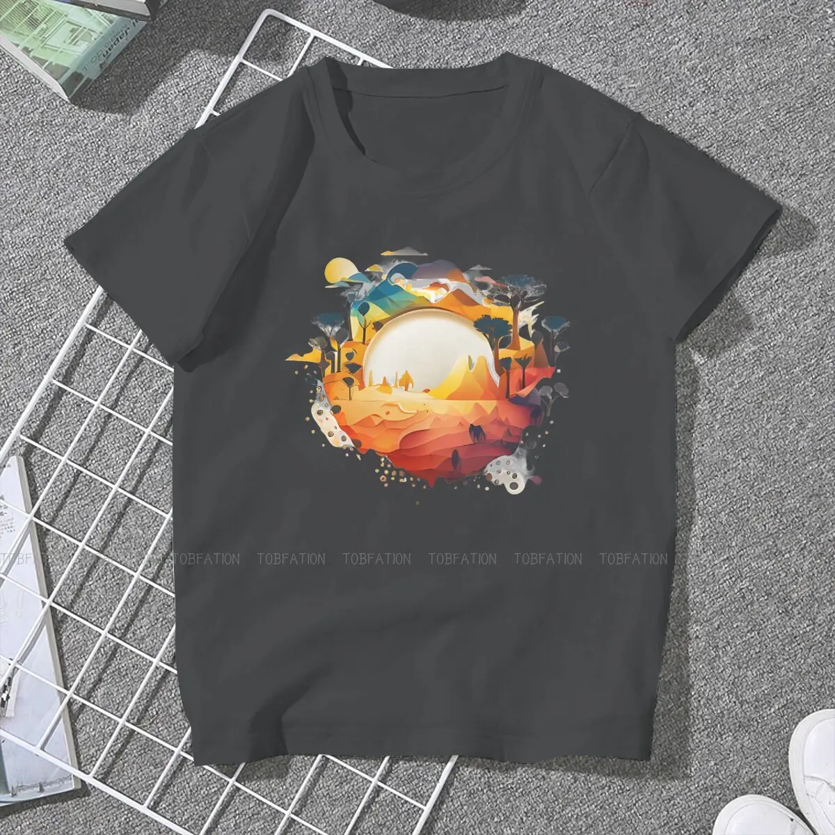 Many Lands Under One Sun TShirt for Woman Girl Trees Humor Casual Sweatshirts T Shirt Trendy Fluffy