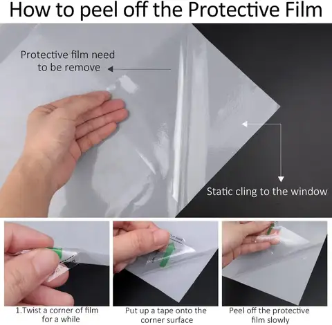 Fönsterskyddsfilm Icke-vidhäftande frostad glasfönsterfilm för badrum Statisk vidhäftning Värmeblockerande klistermärken för hemmet Mattvit 10 best sales fönster sekretessdekal - №5