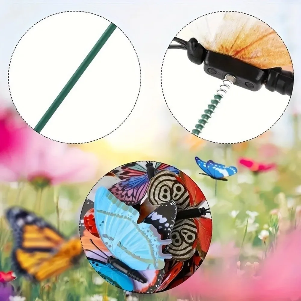 10pcs Gifts Colorful Butterfly Stakes Ornaments Plant Plug Artificial Butterfly Sweet Butterfly Decor Outdoor Garden