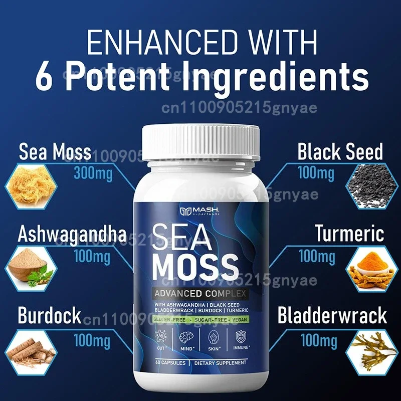 

Irish Seaweed Supplement - Burdock Root, Black Pepper - Energy & Immune Support - Capsules