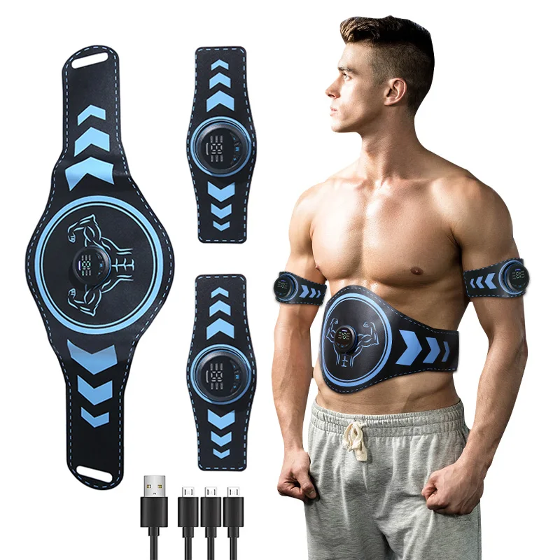 EMS Muscle Stimulator Abdominal Toner ABS Trainer Wireless USB Recharge Body Slimming Belt Weight Loss Fitness Shaping Home Gym