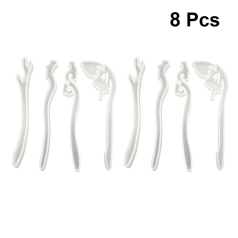 

8 Pcs Hairpin Mold Semitransparent Silicone DIY Tools for Jewelry Making Flexible Reusable Easy to Remove Clean Store Perfect