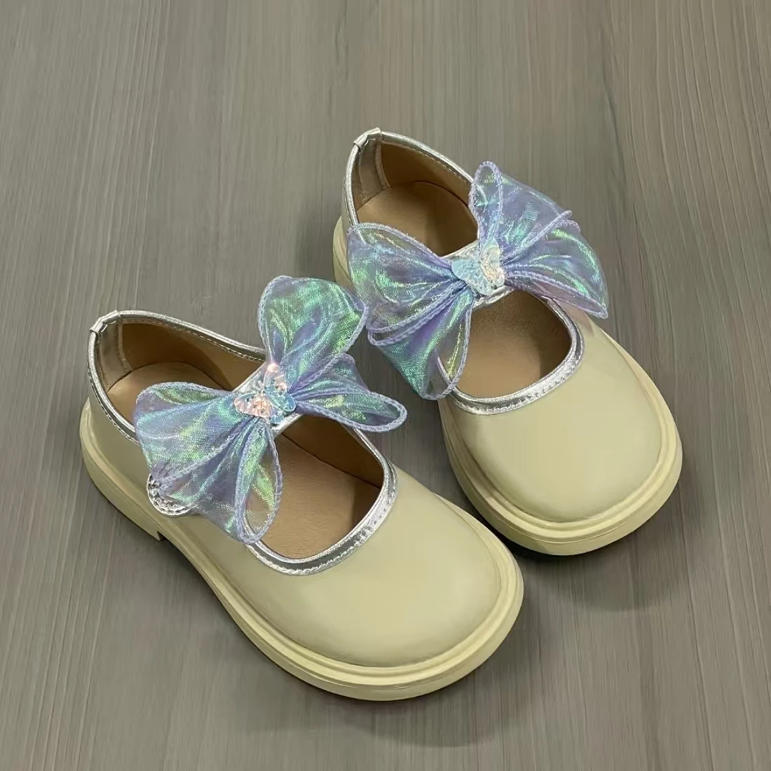Jinyu New Arrival Leather Bowknot Princess Shoes Fashionable Breathable High Quality Trendy Girls' Shoes for Travel Performance