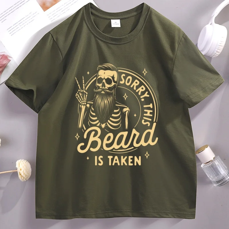 Sorry This Beard Is Taken T-shirt Men Vintage Funny Bearded Tshirt Cotton Cool Beards Tees Dad Short Sleeve T Shirt Streetwear