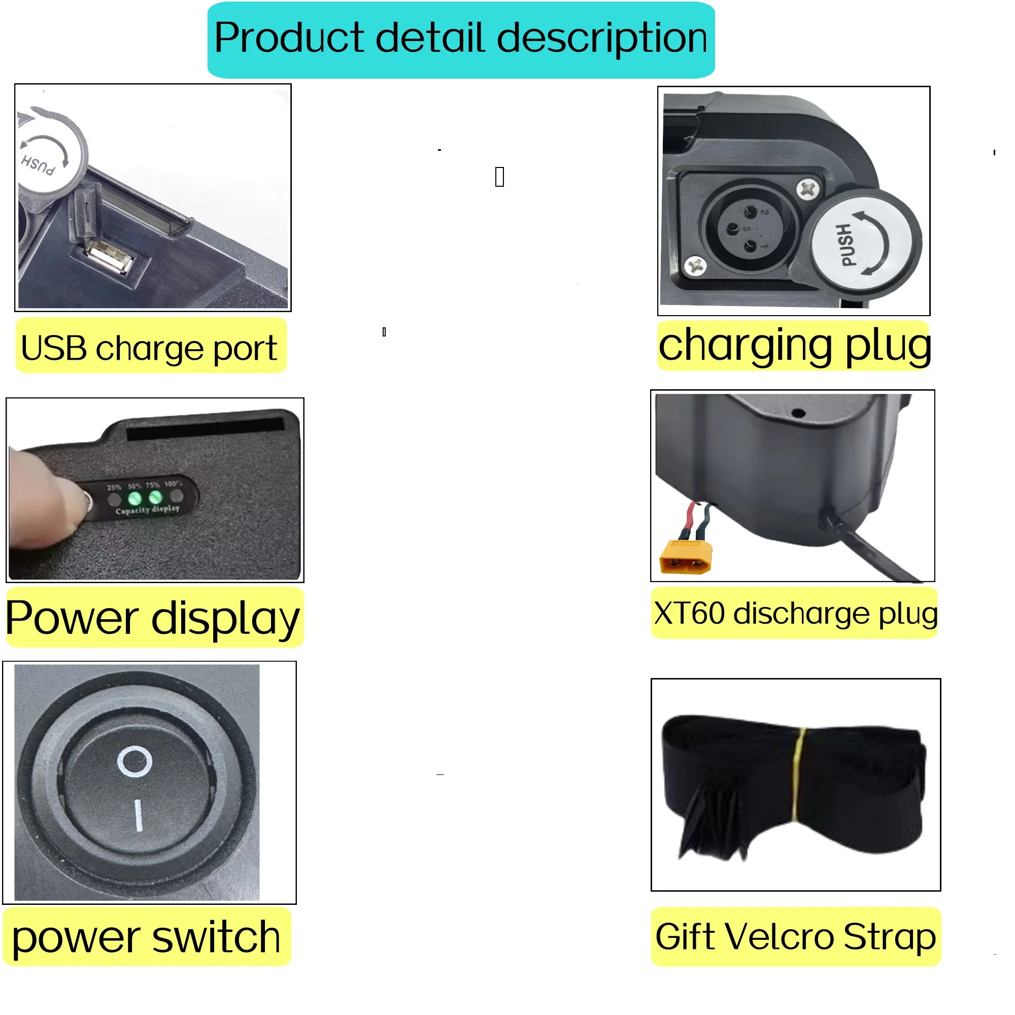 52V60AH High Capacity,Air fast transportation, Waterproof Hard Case Strong power battery pack 350W500W750W1000W triangle battery - Image 3