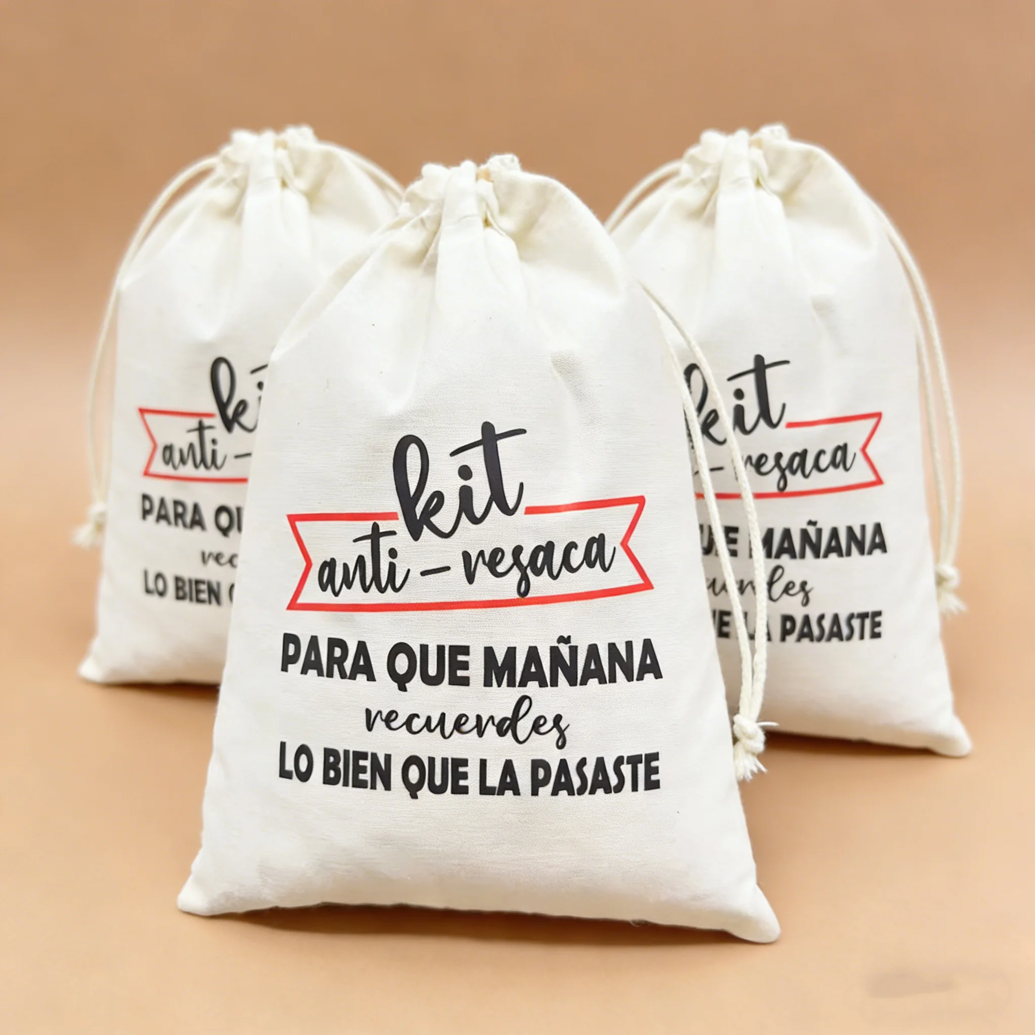 Kit de 24 Bolsas Anti-Resaca para Invitados de Boda, Bolsas de Recuperación de Resaca de Algodón, Regalo para Fiestas y Eventos, Opciones de Tamaño